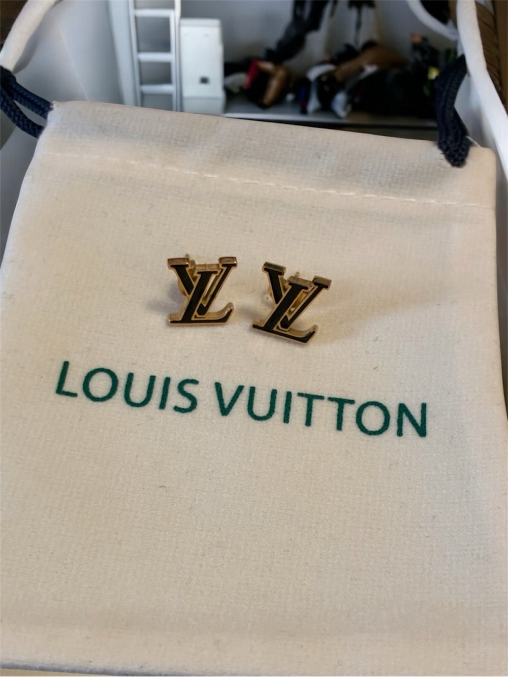 Louis Vuitton Gold and Black Earrings